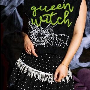 NWT Queen of Sparkles Queen Witch Sweater Vest